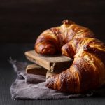French,Food,For,Breakfast.,Fresh,Baked,Croissants.,Dark,Wood,Background