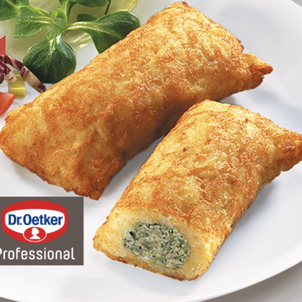 Dr. Oetker Vegetarische Rösti Pockets Broccoli 70 stuks 2 Dr. Oetker Vegetarische Rösti aardappel pockets gevuld met broccoli