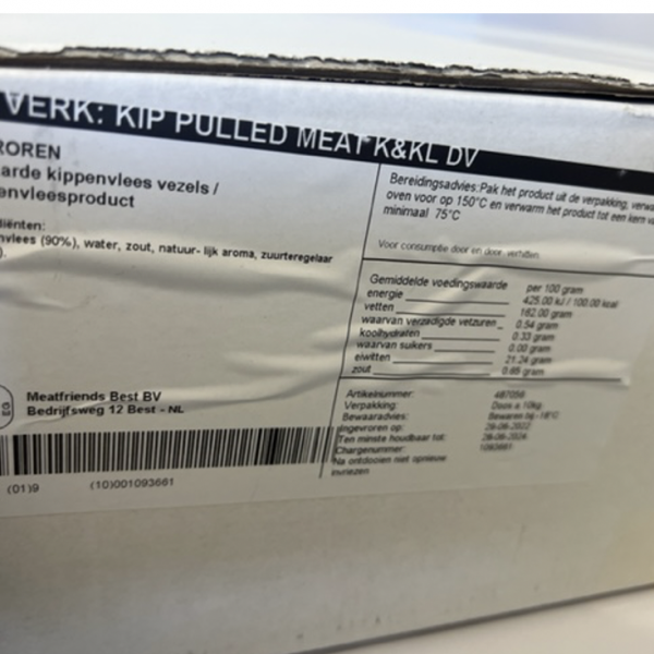 10 kilo Pulled Kip Meat voorgegaard Kant & Klaar - Afbeelding 4