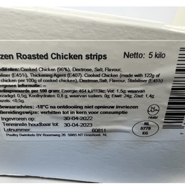 5 kilo Geroosterde kip Strips 4 5 kilo Geroosterde kip Strips - Afbeelding 4