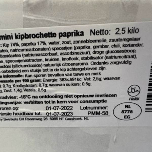 2.5 kilo Mini KIP paprika spiesjes BBQ - Afbeelding 3