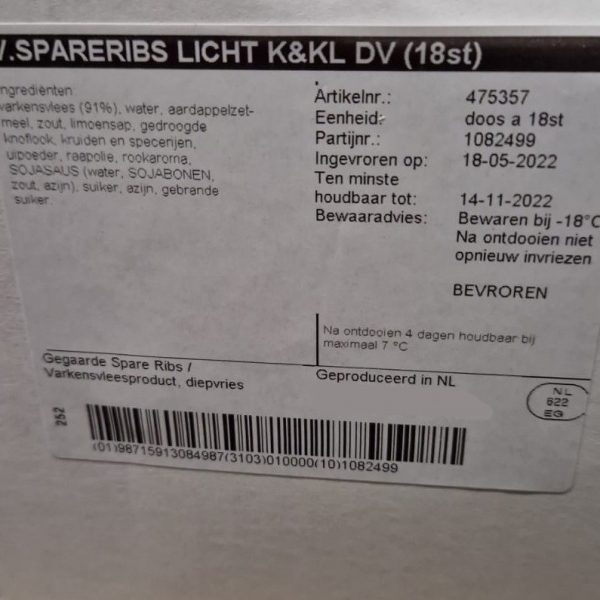 Spareribs Voorgebraden Naturel Slagerskwaliteit 10 kg - Afbeelding 5