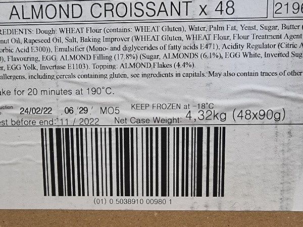 Amandel Croissants 48 stuks a 90 gram - Afbeelding 3