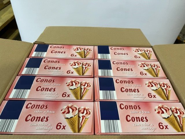 Aardbeien IJshoorntje 48 stuks a 120ml Aardbeien IJshoorntje 48 stuks a 120ml