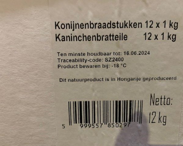 Konijnenbraadstukken 12 x 1 Kilo 3 Konijnenbraadstukken 12 x 1 Kilo - Afbeelding 3