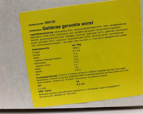 Gelderse gerookte Worst ca 8,5 kilo - Afbeelding 3