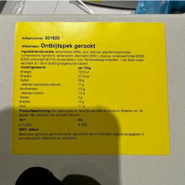 Ontbijtspek Gerookt ca 4 Kilo B-Keus goed omschrijving lezen - Afbeelding 3