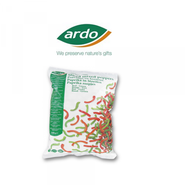 Paprika reepjes rood en groen Ardo 4 x 2,5 kilo Paprika reepjes rood en groen Ardo 4 x 2,5 kilo