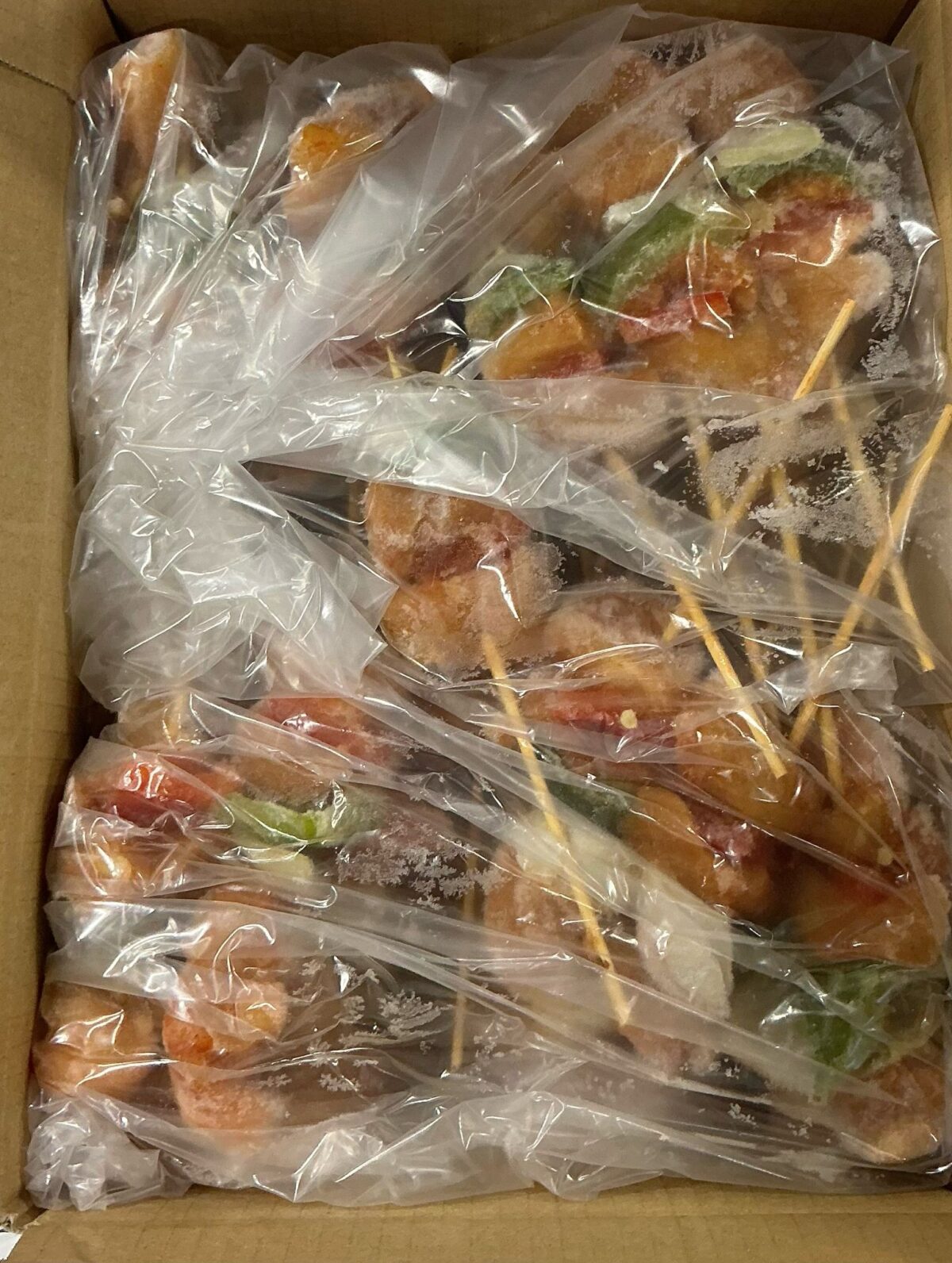 Kipshaslick met paprika en ui ca 2,5 kilo (ca 75gram per stuk)