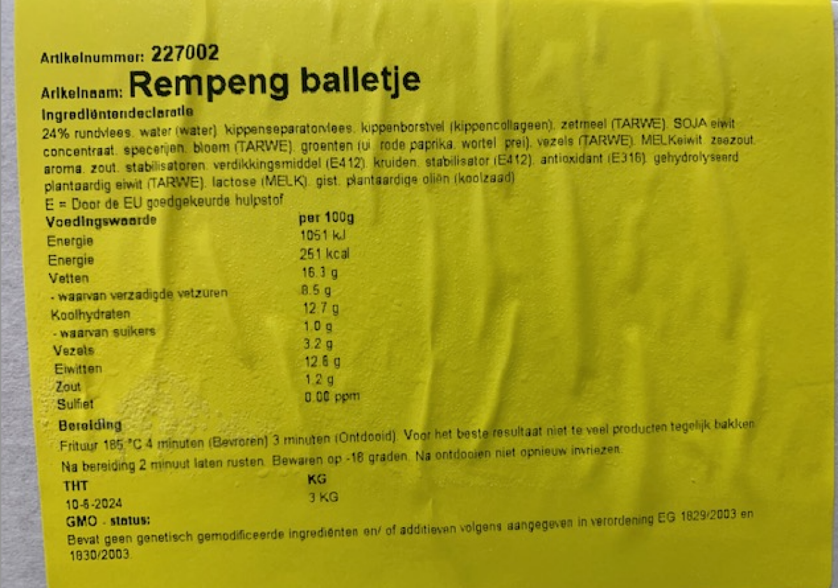 Rempeng Balletjes 3 kilo