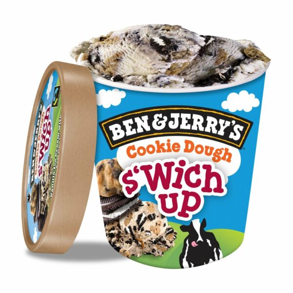 IJsbeker Ben en Jerry Cookie Dough S'Wich up 8x465ml - Afbeelding 1