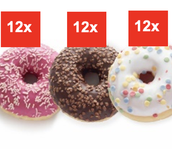 Donuts Mix 3 x 12 stuks - Afbeelding 1