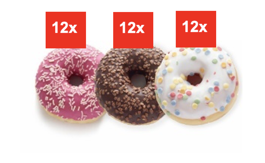 Donuts Mix 3 x 12 stuks