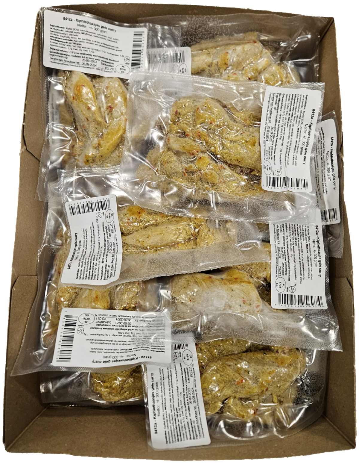 Kipfilethaasje gele curry 18x300 gram Kipfilethaasje gele curry 18x300 gram