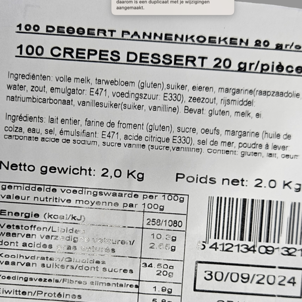 Pannenkoekje ''dessert'' 100 x 20 gram totaal 2 kilo ''American pancakes'' - Afbeelding 4