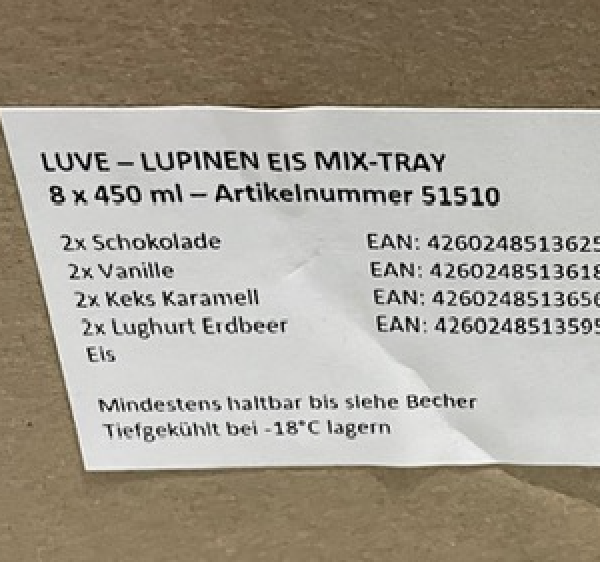 mix doos met ijsbekers 8 x 450 ml lupinen ijs ''Samen Tegen Voedselverspilling'' - Afbeelding 2