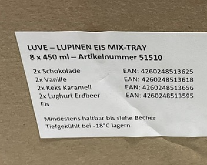 mix doos met ijsbekers 8 x 450 ml lupinen ijs ''Samen Tegen Voedselverspilling''