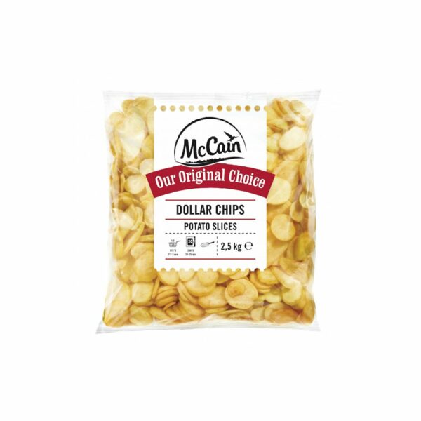 Mccain dollar chips 4 x 2,5 kilo alleen BIJBESTEL product