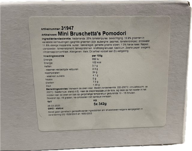 Mini Bruschetta's Pomodori 5x342 gram
