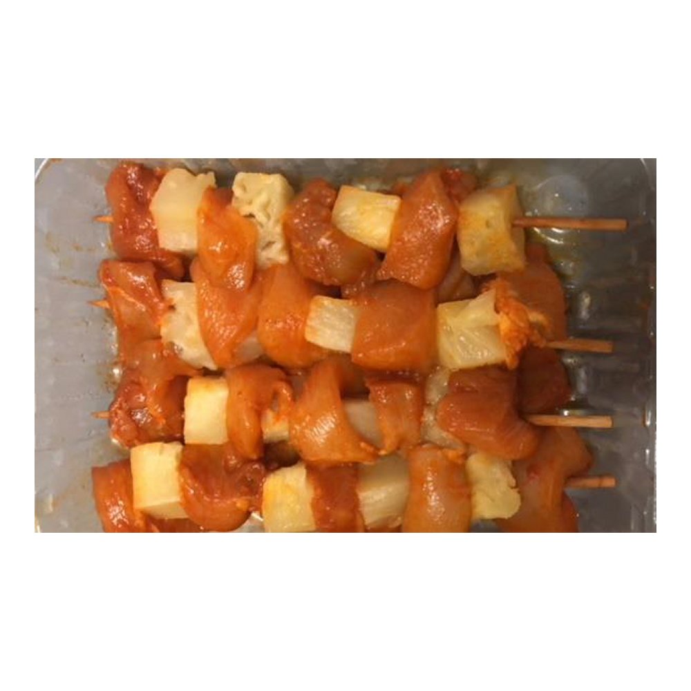 Gemarineerde kipspies met ananas 4x600 gram Halal Gemarineerde kipspies met ananas 4x600 gram Halal