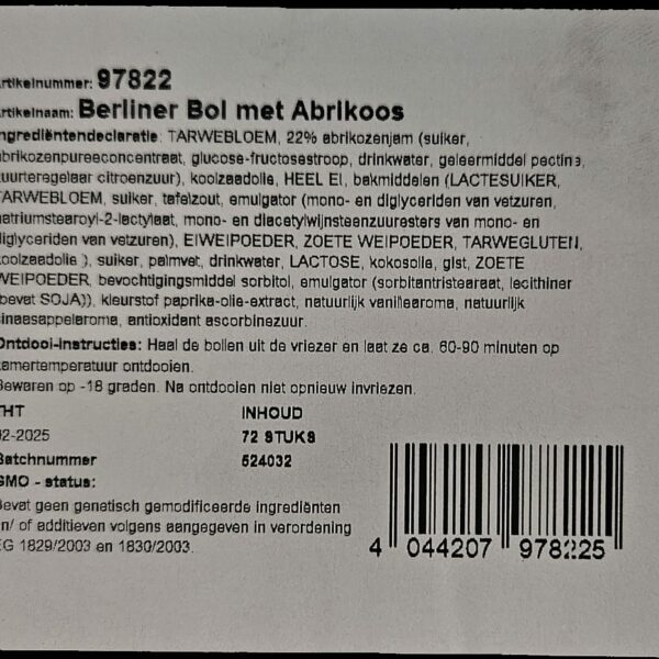 Berlinerbol met Abrikoos 72 stuks - Afbeelding 2