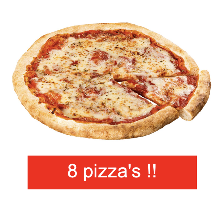 Steenoven Pizza Mozarella 8 stuks a 365 gram