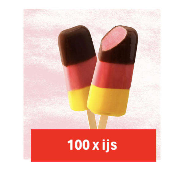 100 waterijsjes met choco topping ( 10 dozen x 10stuks ) - Afbeelding 1