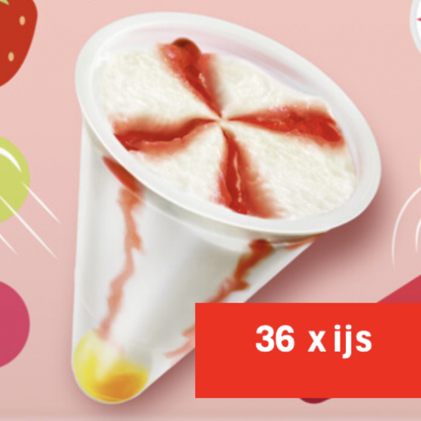 36 Kauwgombalbekers ijs 80ml (6 dozen x 6 stuks ) - Afbeelding 1