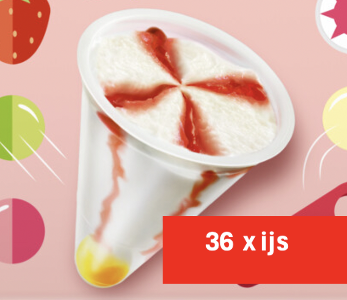 36 Kauwgombalbekers ijs 80ml (6 dozen x 6 stuks )