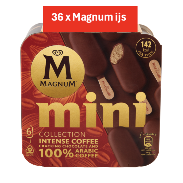 Magnum MINI Intense Coffee 36 stuks ( 6 dozen x 6 ijs van 55ml magnum)