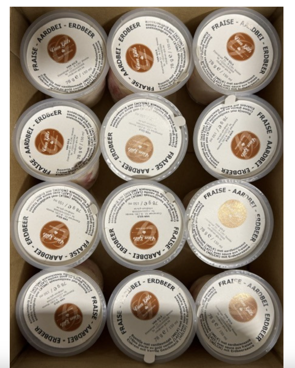 Coupe aardbei 12 stuks a 150 ml. "de Diepvriesman"