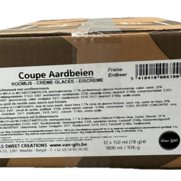 Coupe aardbei 12 stuks a 150 ml. "de Diepvriesman" - Afbeelding 2