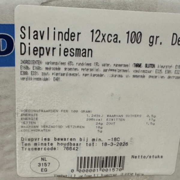 Slavlinder 12x100 gram "de Diepvriesman" - Afbeelding 4