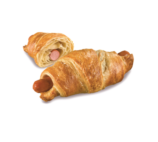 Croissant met knakworst 64 x 100 gram
