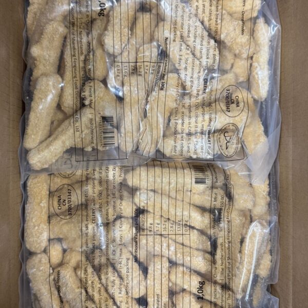 Mini Gepaneerde Kippenvingers 10 x1 kilo ca 2/3 cm lang Halal - Afbeelding 3
