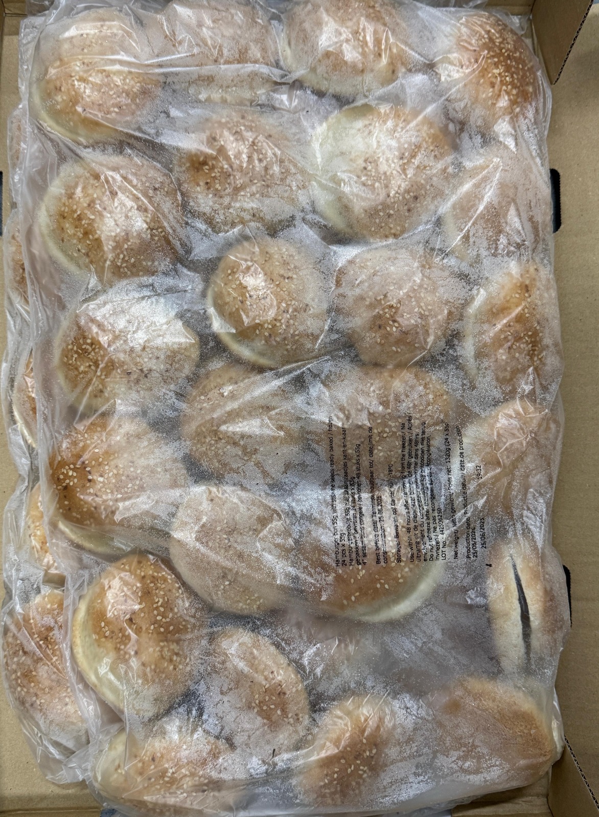 Hamburgerbroodjes Sesam 48x55 gram Hamburgerbroodjes Sesam 48x55 gram