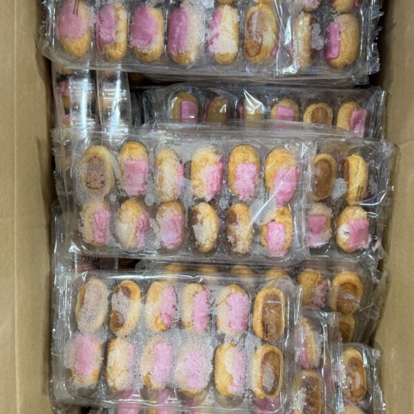 Mini Frambozen Éclairs – met roze topping en witte chocolade 16x12 stuks (192 stuks) - Afbeelding 2