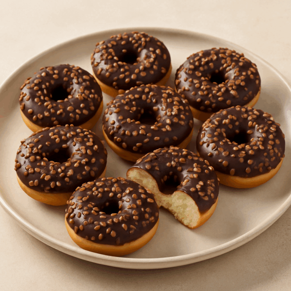 Mini Donuts met melkchocolade & splitdecoratie 24x8 stuks totaal 192 stuks ! - Afbeelding 1