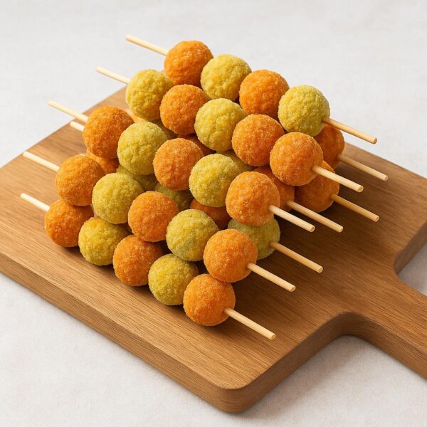 Spies van gemarineerde gehaktballetjes 3 kg. Spies van gemarineerde gehaktballetjes 3 kg.