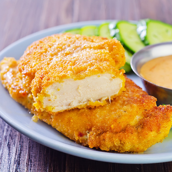 Battered Chicken Steaks 5x2 kg (10 kilo) ca. 75 gram per stuks Halal Battered Chicken Steaks 5x2 kg (10 kilo) ca. 75 gram per stuks Halal