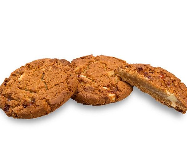 White Choc & Raspberry Cookie Bake Off 100 stuks | Diepvries