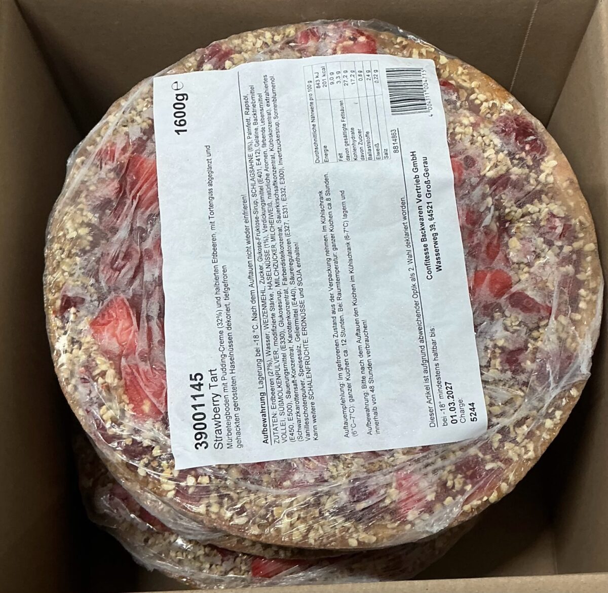 Strawberry Taart 5 st. a 1600 gram Strawberry Taart 5 st. a 1600 gram