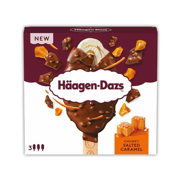 Häagen-Dazs Chunky Salted Caramel Sticks Multipack 12 x 3 x 80 ml | Diepvries