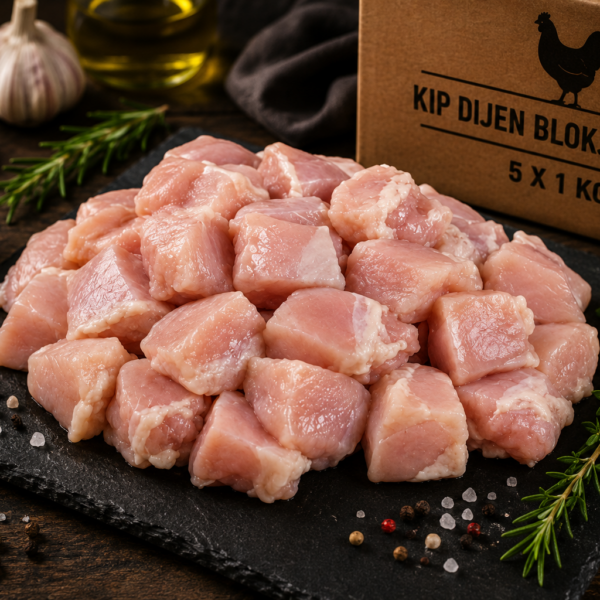 Kip dijen blokjes rauw — 5 x 1 kg | Vers Kip dijen blokjes rauw — 5 x 1 kg | Vers