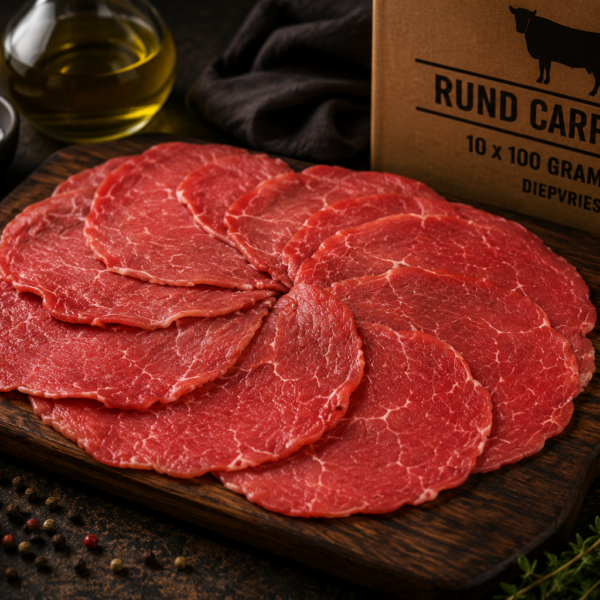 Rund carpaccio — doos 10 x 100 gram (1 kg) | Diepvries